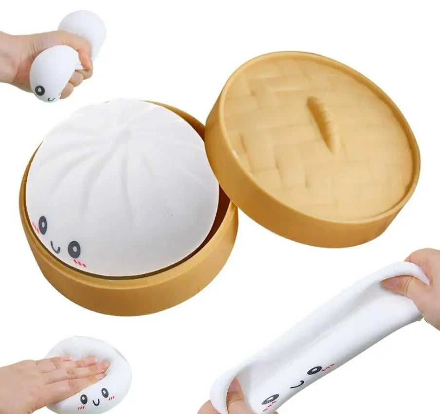 Cute Animal & Dumpling Mochi Squishy Stress Ball – Fidget Sensory Toy