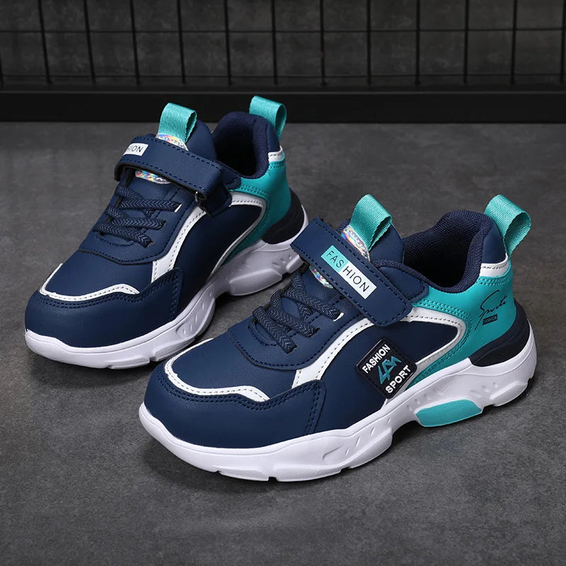 Boys' PU Leather Breathable Sport Sneakers