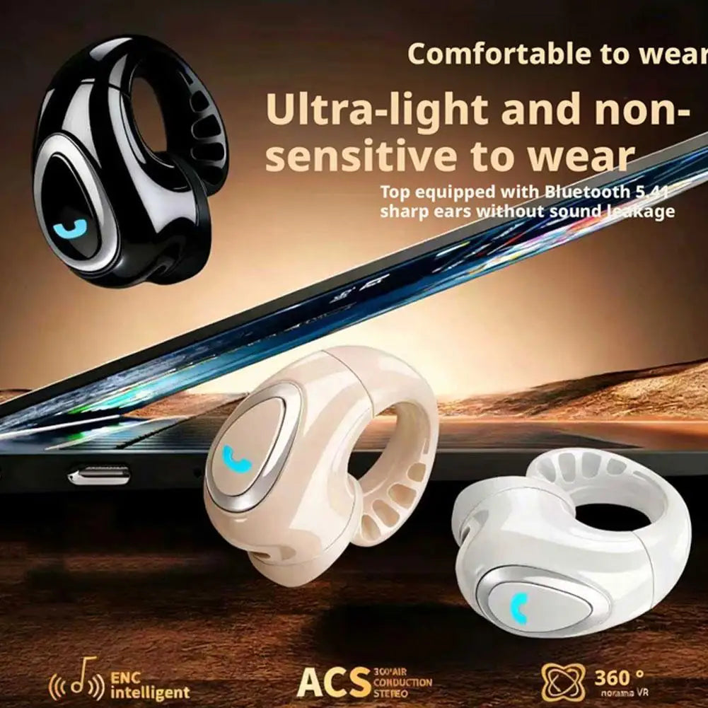 Bluetooth Wireless Ear-Clip Open-Ear Earphone | Air Conduction | HIFI Stereo | 3 Colors