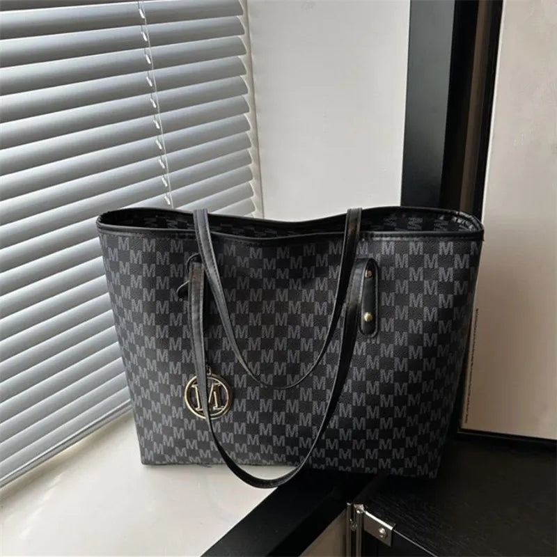 Women's Vintage PU Letter Tote Shoulder Bag