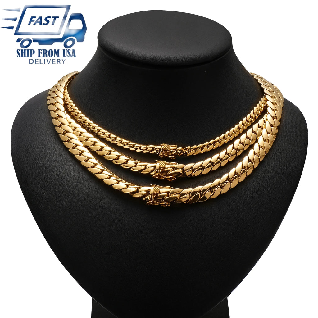 Cuban Link Chain Necklace For Men, Trendy Whip Chain Necklace