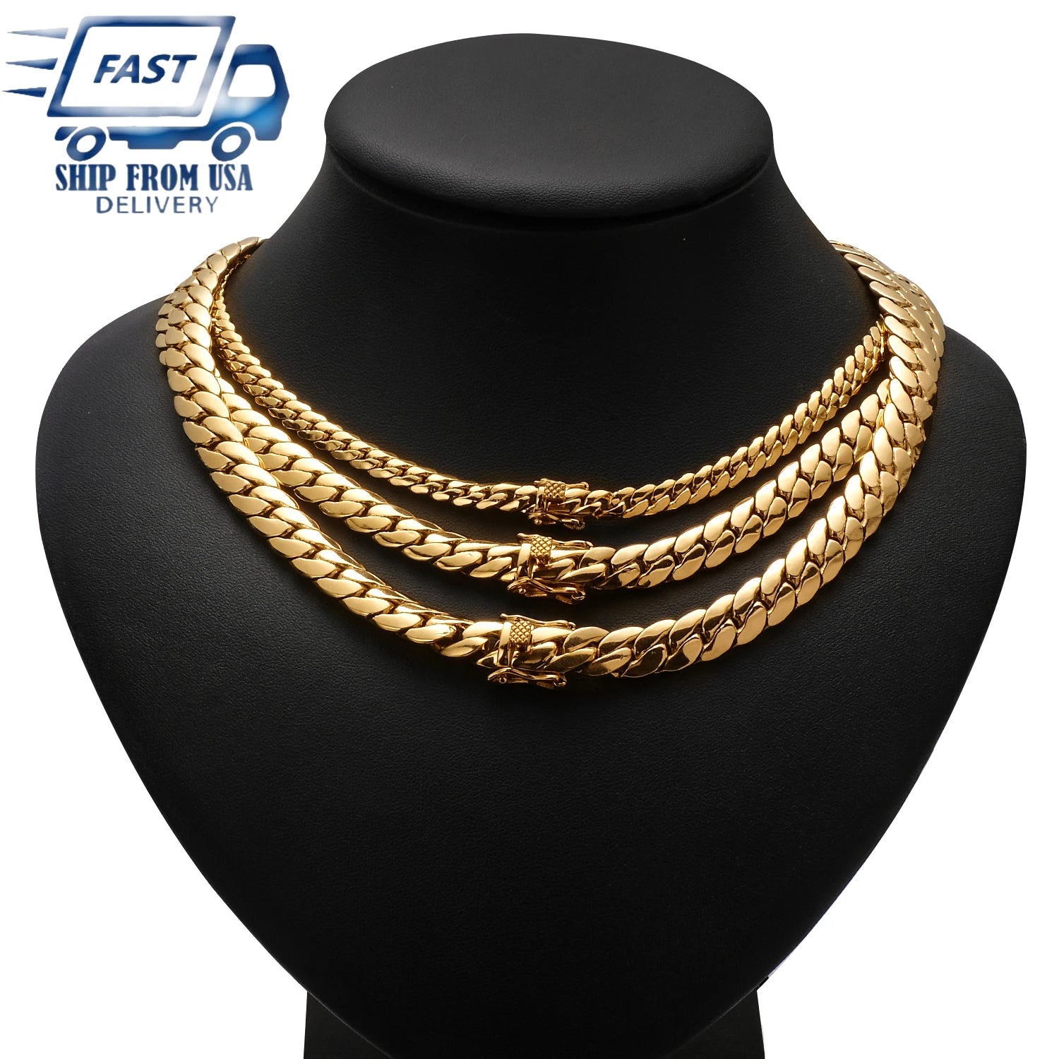 Cuban Link Chain Necklace For Men, Trendy Whip Chain Necklace