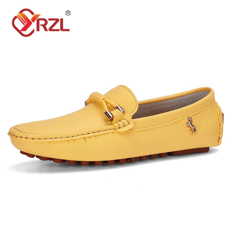 YRZL Loafers for Men 2024 New Handmade Moccasins Men Flats Casual Leather Shoes Luxury Comfy Mens Loafers Size 48 Shoes for Men