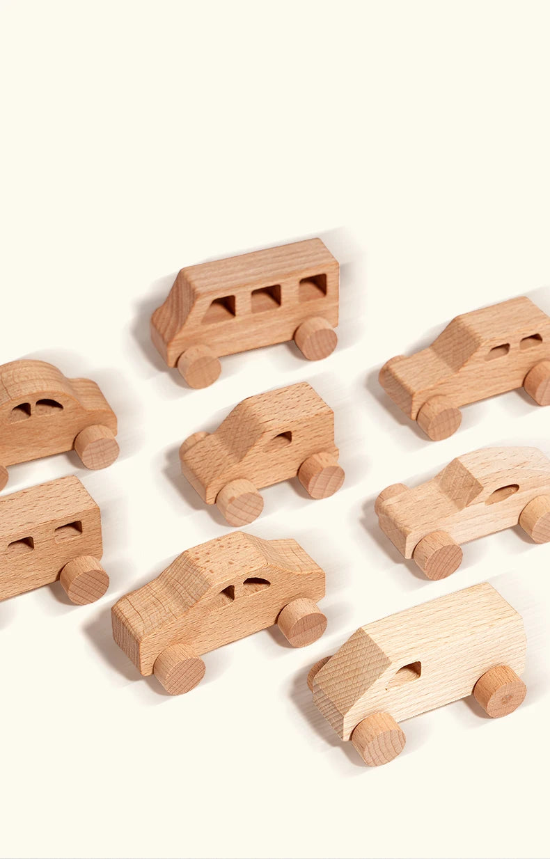 DIY Wooden Toy Car For Children Wooden Push Car Shape Educational Toy For Grasping Can Be Painted And Used As Decoration Gift