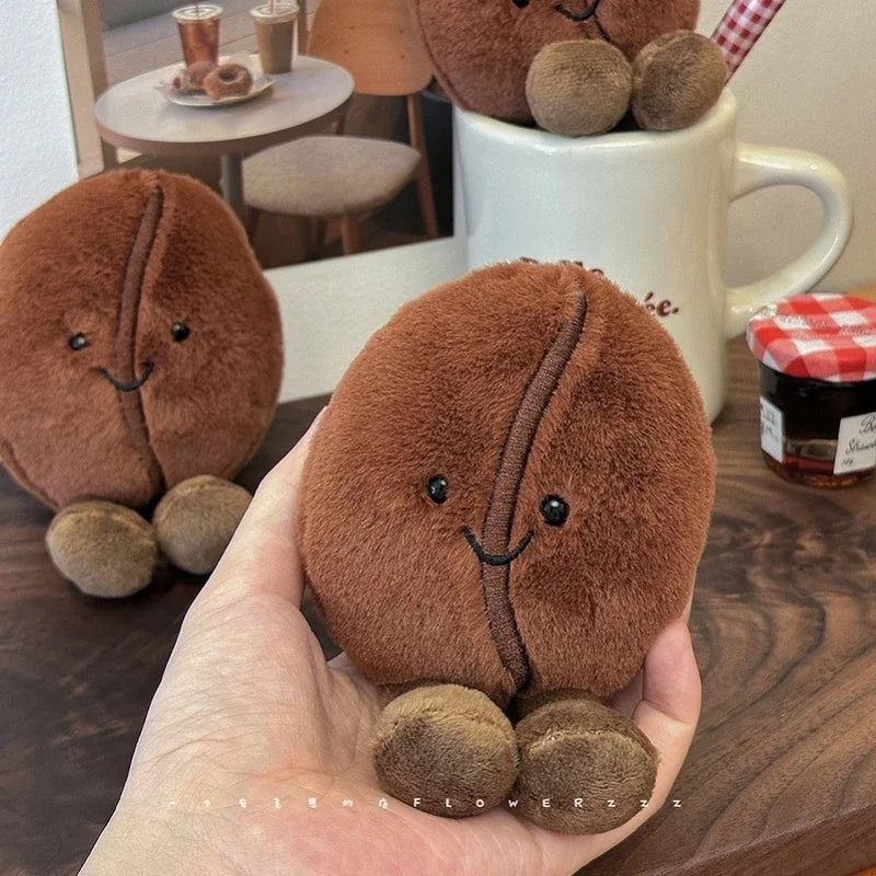 Jellycat-Style Coffee Bean Plush Toy | Soft Stuffed Food Doll — Cute Home Decor & Gift