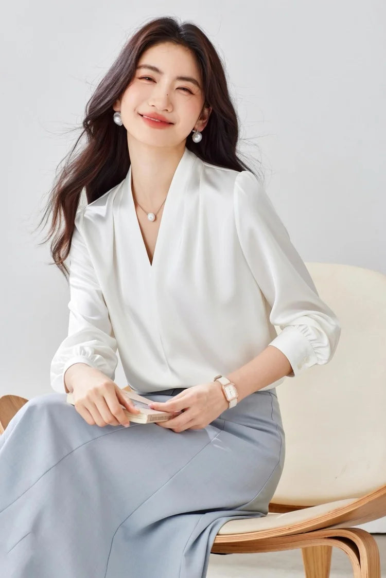 Women's Satin Office Blouse