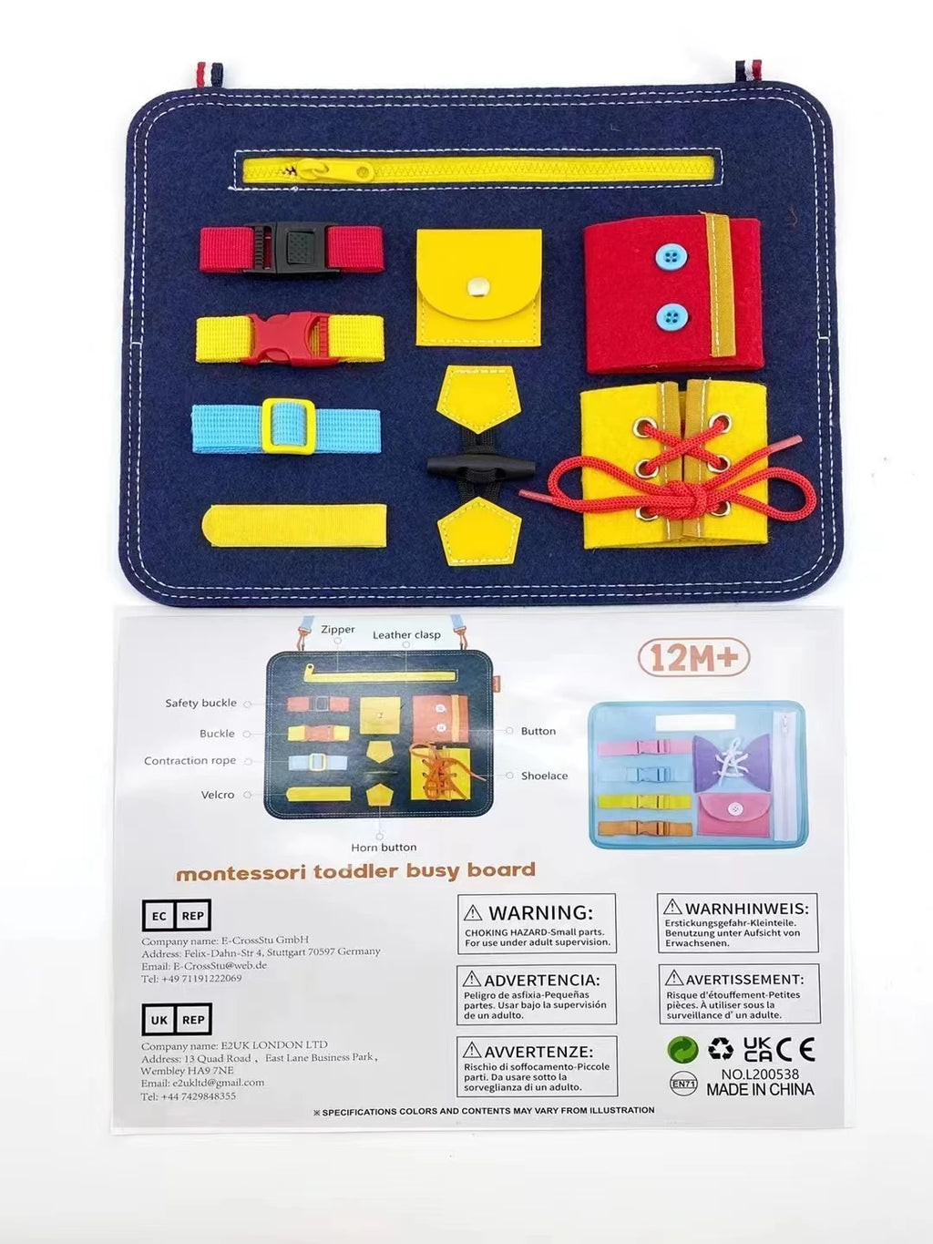 Montessori Busy Board for Toddlers | Sensory Learning & Fine Motor Skills Toy