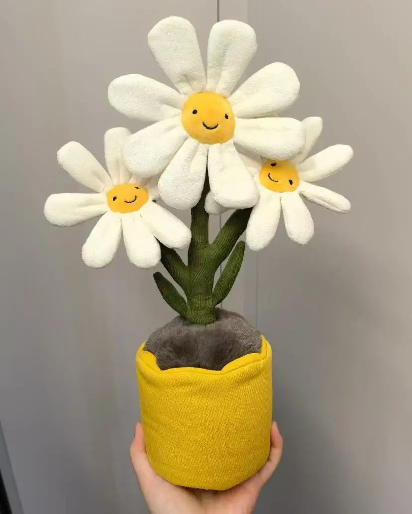 JC Plush Potted Plant Decor Toy Sunflower Daisy Drop Stuffed Soft Comfortable Doll Home Decoration Trendy Toy Jc Plush Gift