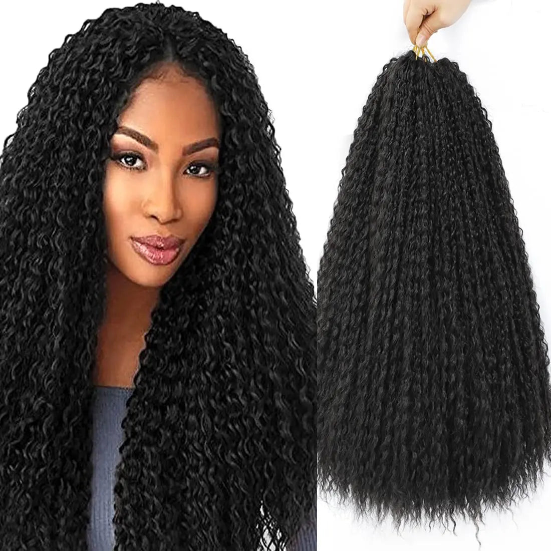 Brazilian Curly Braids Crochet Twist Hair 20inches 4Packs Afro Kinky Curly Braiding Hair Synthetic Water Wave Braid Hair
