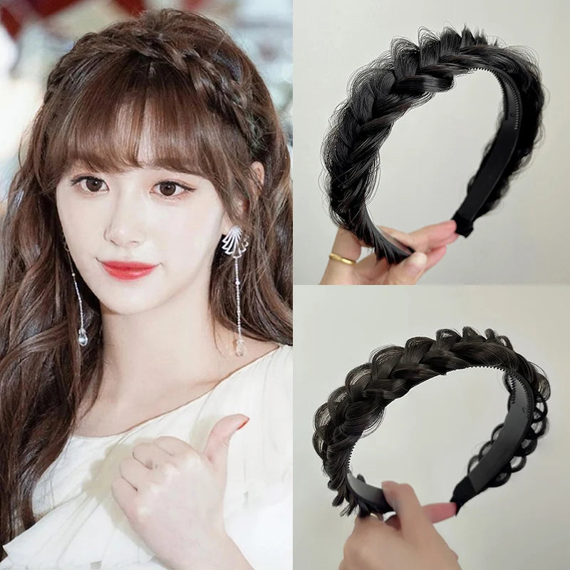 Braid Hair Band Women Fishbone Braid Wig Twist Braid Headband Hairpin Bohemia Non-slip Headdress Bridal Girls Hair Accessories
