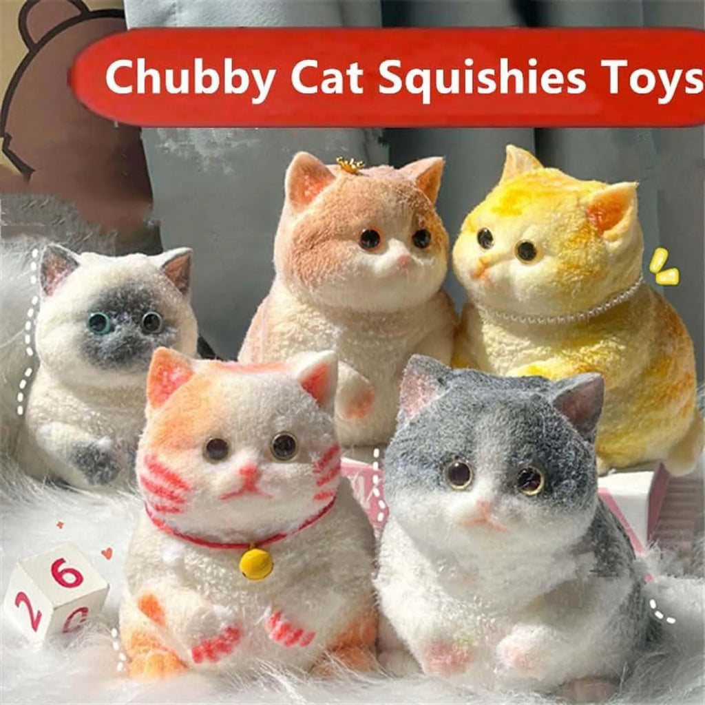 Simulated Fat Cat Stress Relief Pinch Toy Handmade Mini Cute Animal Desktop Ornaments Slow Rebound Squeeze Relaxation Toy