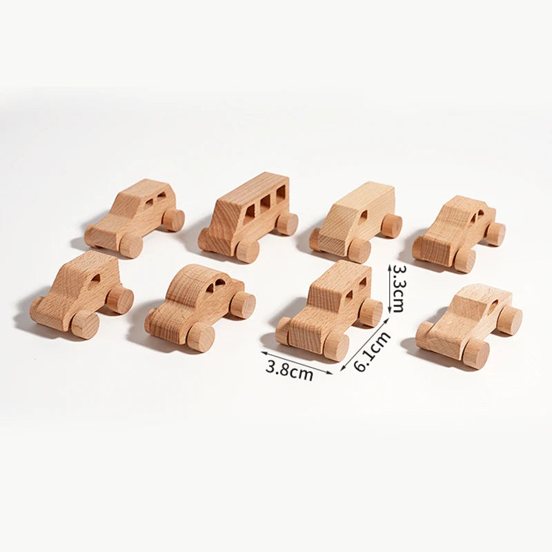 DIY Wooden Toy Car For Children Wooden Push Car Shape Educational Toy For Grasping Can Be Painted And Used As Decoration Gift
