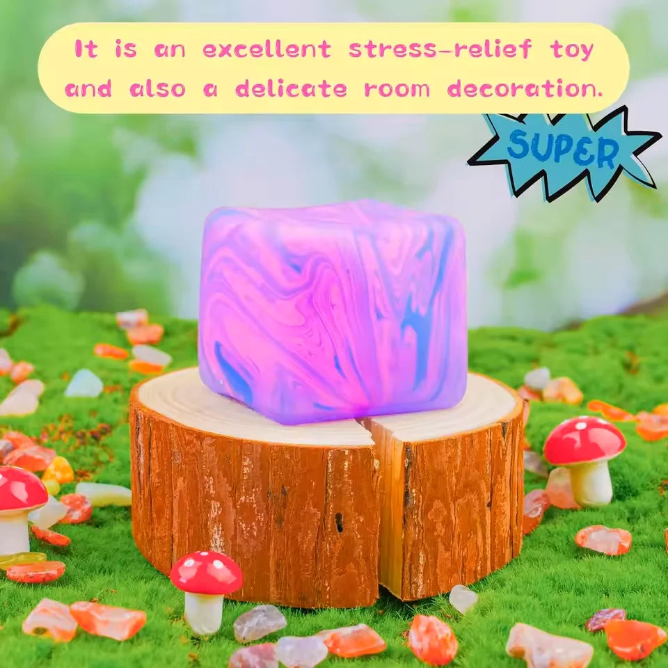 NeeDoh Sensory Stress Relief Cube | Squishy Fidget Toy for Kids & Adults — 4 Colors