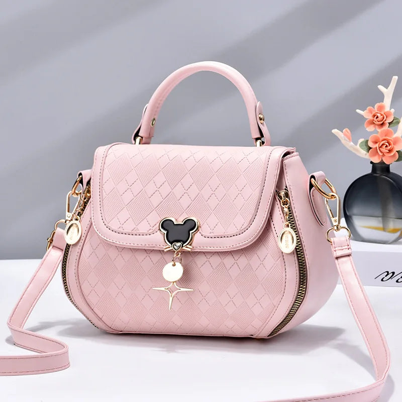 Genuine Leather Bow Bucket Tote Bag | Women's Shoulder Bag — 6 Colors