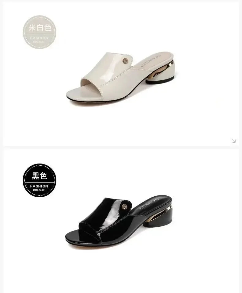 Women's High Heel Fish Mouth Square Heel Sandals