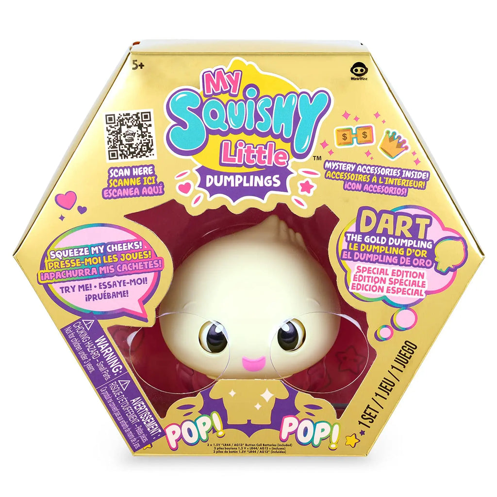 My Squishy Little Dumplings Interactive Doll Marshmallow Golden Cute Dumpling with Sound and Light Electronic Interactive Toys