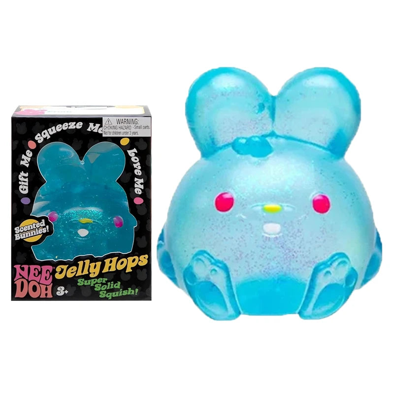 Needoh Fuzz Ball Jellyfish Squishy | Soft Stress Relief Squeeze Toy — Random Color, Festival Gift
