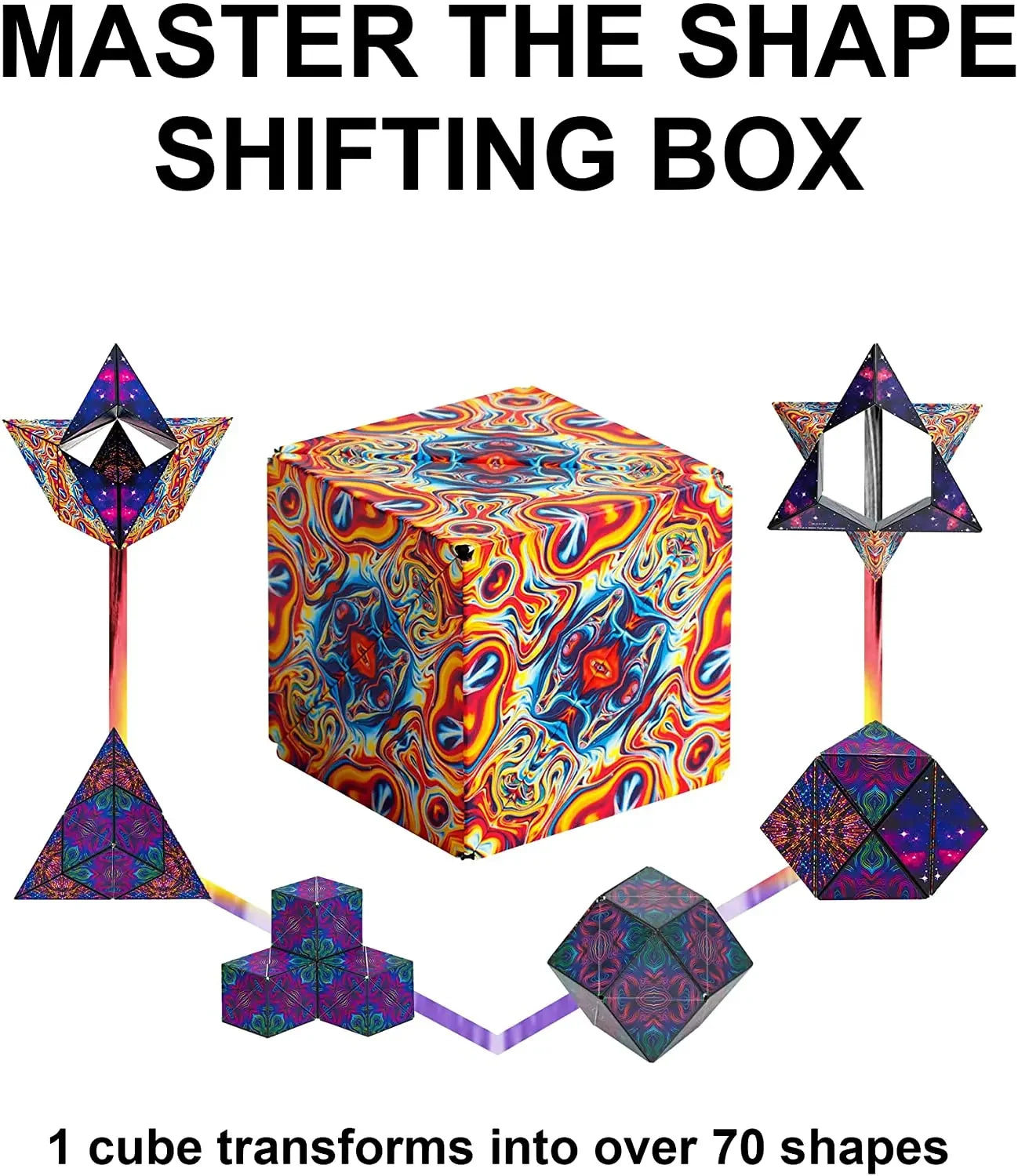 3D Dreamy Changeable Magnetic Magic Square Infinite Flippig Geometry Puzzle Game Antistress Fidget Toy Children Birthday Gift