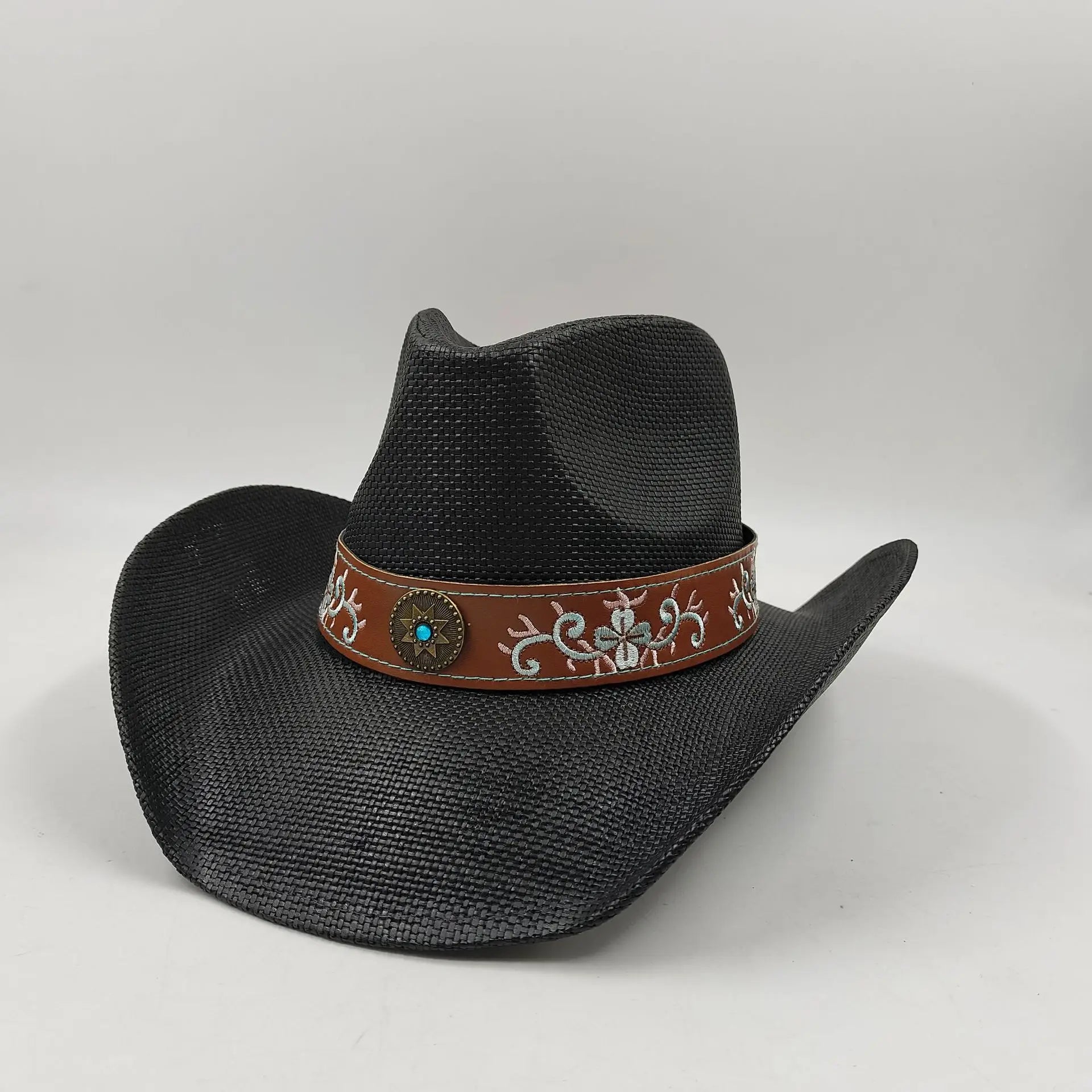 Women's Straw Cowgirl Hat – Wide Brim Shapeable Western Beach Sun Hat | Coastal Cowgirl Style