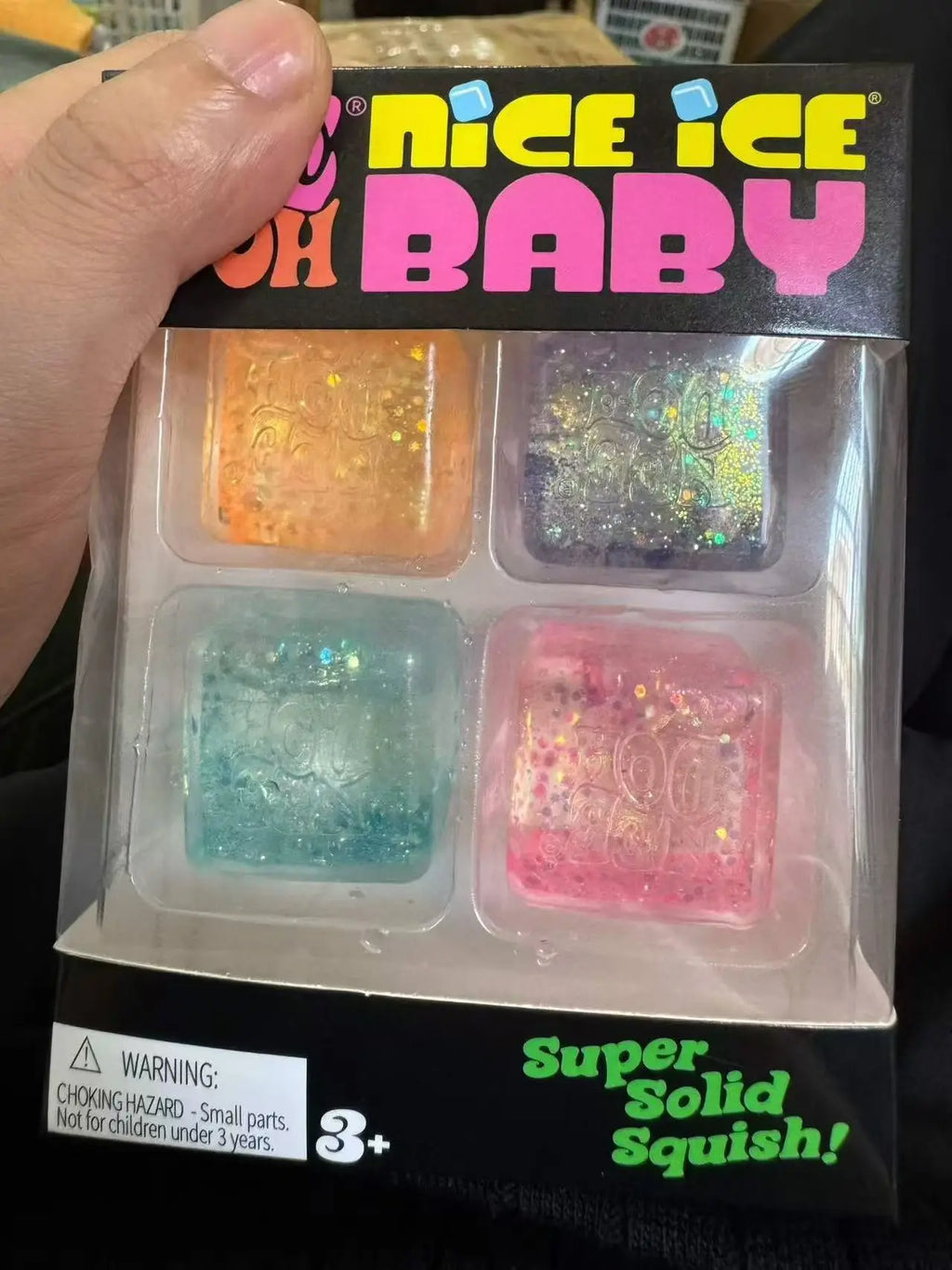 NeeDoh Nice Cube Glitter Sparkle Squish Toy – Slow Rising Anxiety Relief Fidget Cube, Surprise Blind Box