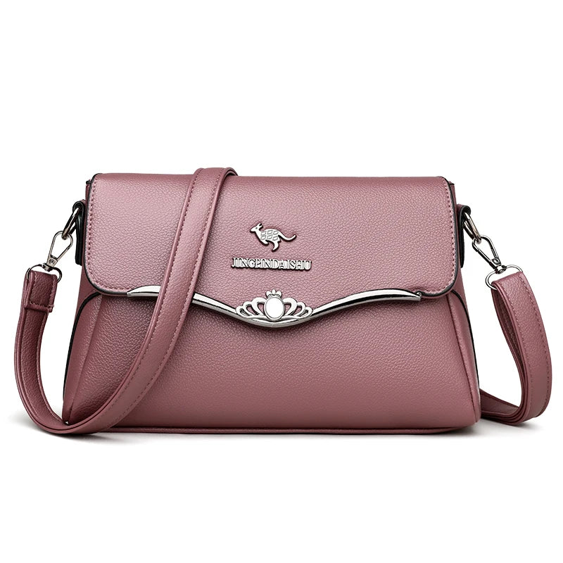 Women's PU Leather Casual Tote Crossbody Bag