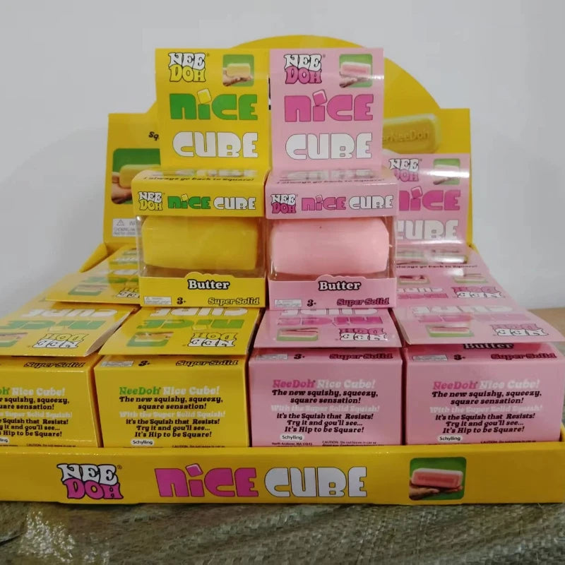 NeeDoh Nice Cube Glitter Sparkle Squeeze Toy — Slow Rising Sensory Fidget & Stress Relief