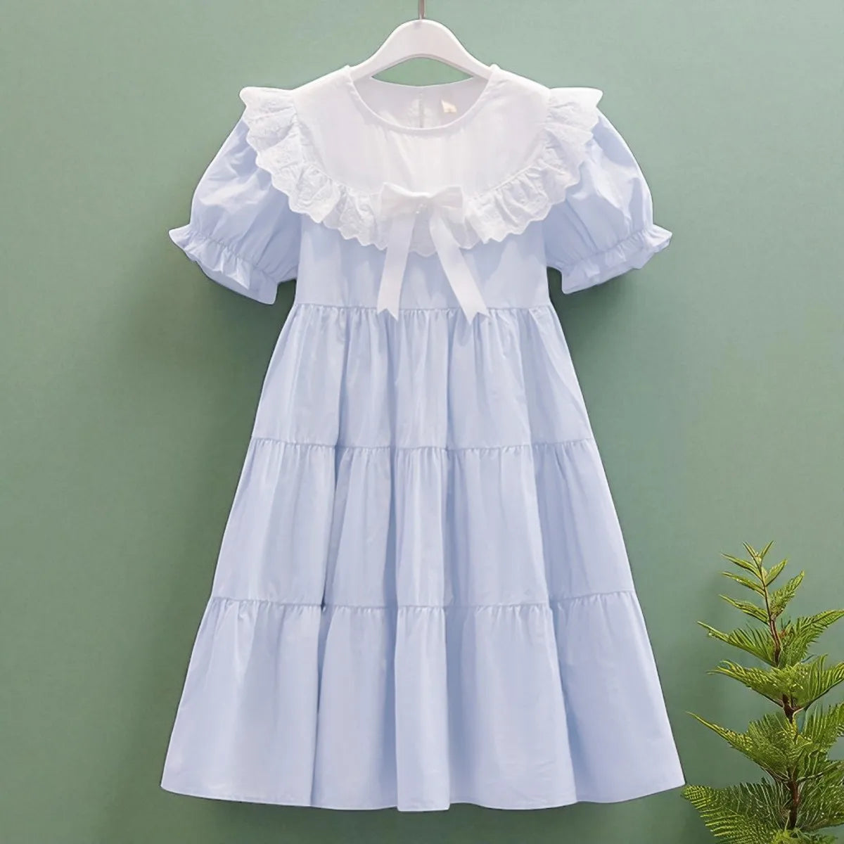 Girls Print A-Line Summer Dress – Short Sleeve School Casual Dress
