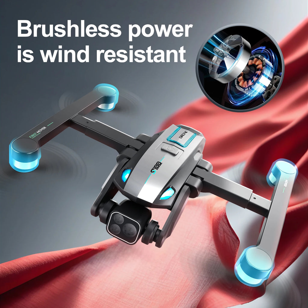 S188 Quadcopter equipped with GPS positioning, low battery and loss of control automatic return, 360° obstacle avoidance.