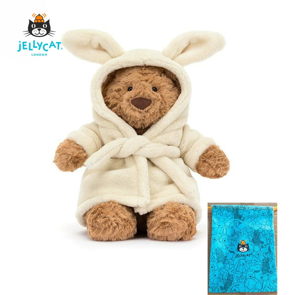 JC Shy Bonnie Rabbit Plush Doll | 31cm Soft Toy Holding Birthday Cake — Kids Holiday Gift