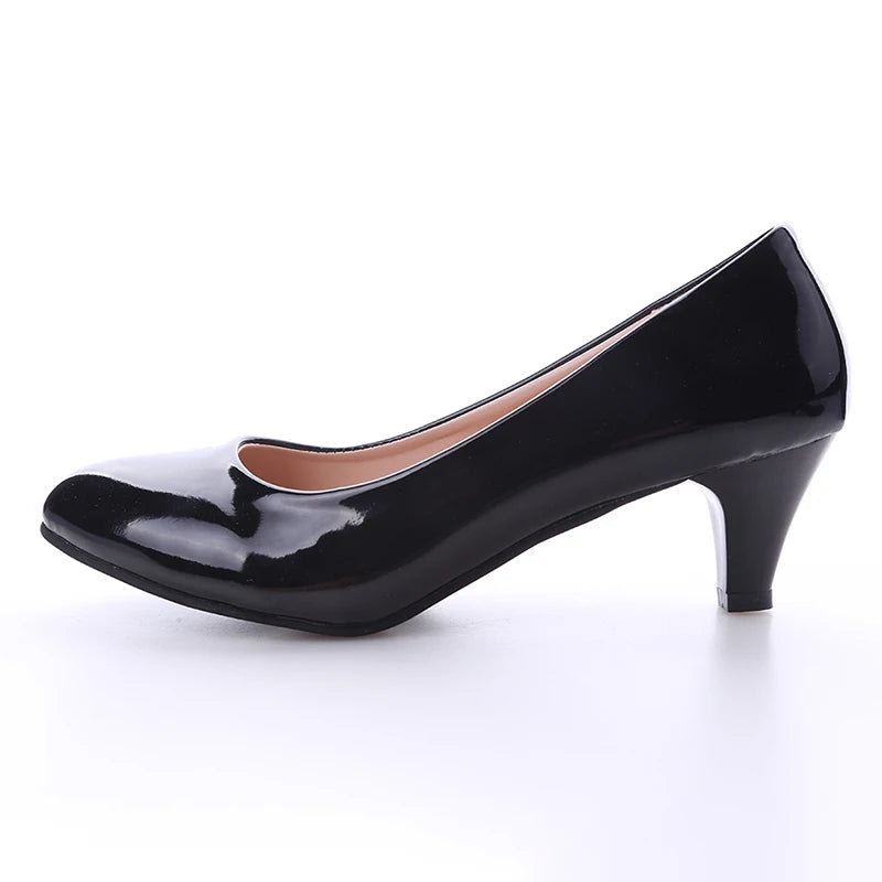 Women's Medium Spike Heel Round Toe Office Pumps