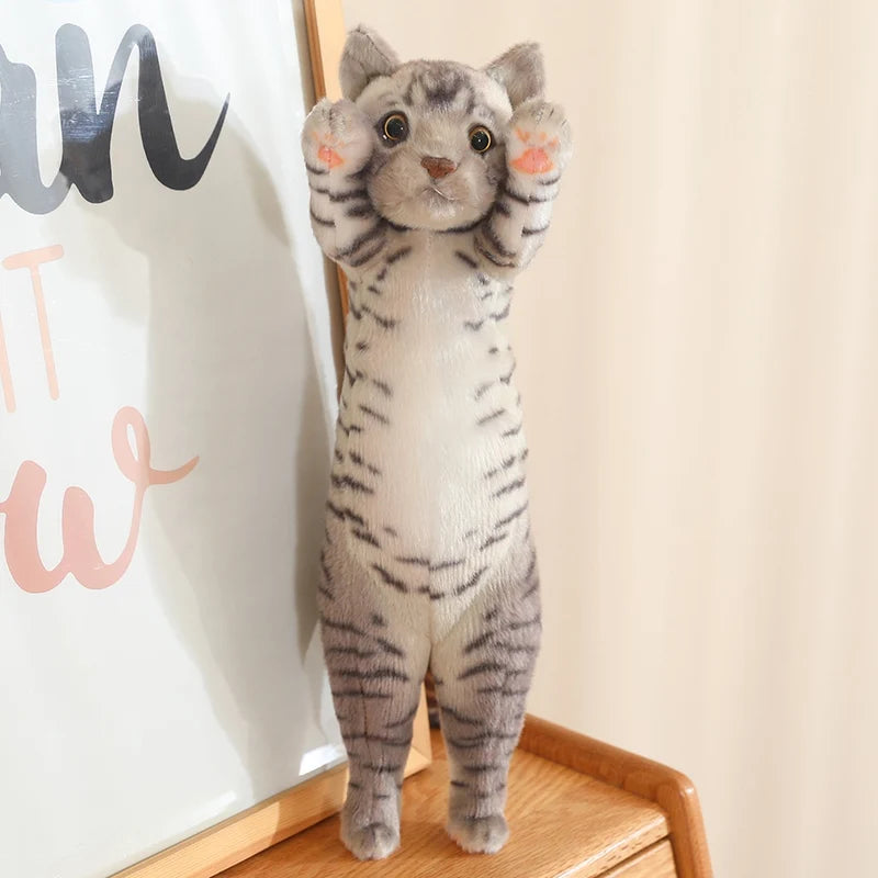 New Arrival Standing Pose Lucky Cat Plushies Kawaii Calico Cat Tabby Cat Super Cute Little Kitten Plush Toy Girl Boy Gift