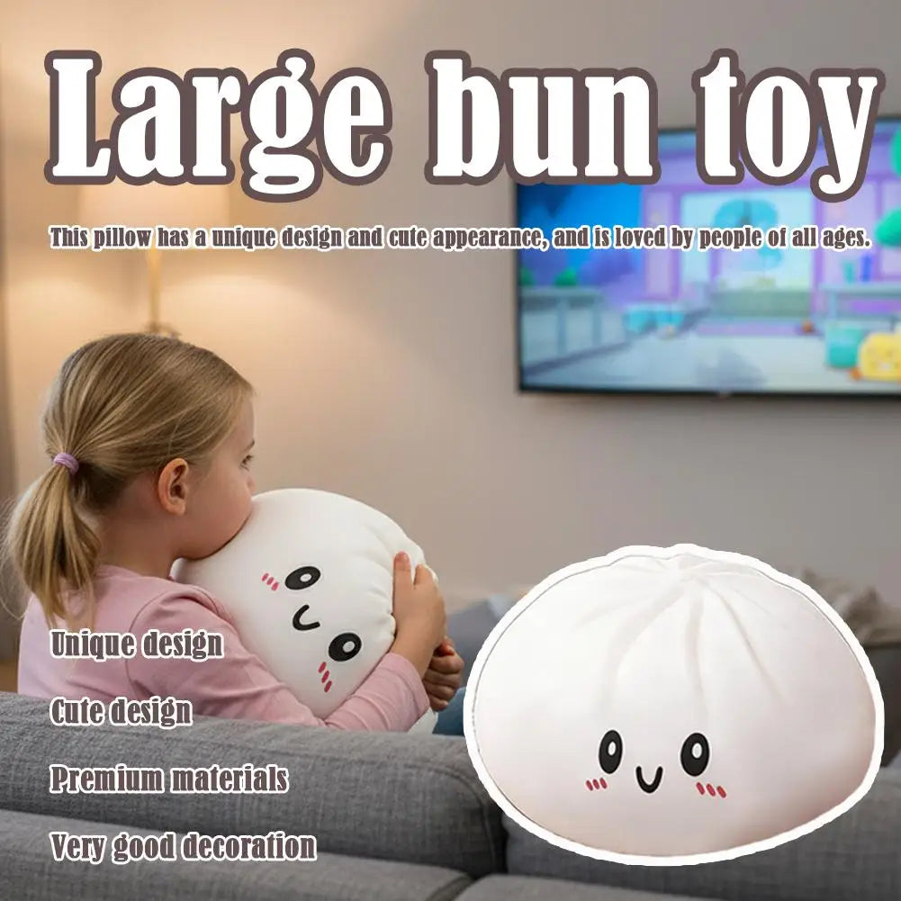 Large Dumpling Plush Pillow | Kawaii Food Stuffed Cushion
