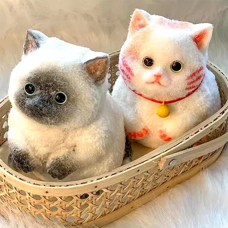 Taba Squishy Cute Flocking Cat  Fidget Toy Extra Large Sensory Stress Relief Toy for Kids Adults Anxiety Relaxation Squeeze Gift