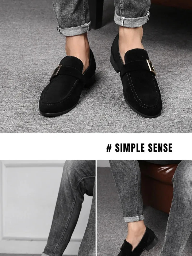 2026 Men's Dress Shoes Britain Casual Shoes High End Designer Suede Loafers for Man Luxury Banquet Wedding Shoes Zapatos Hombre