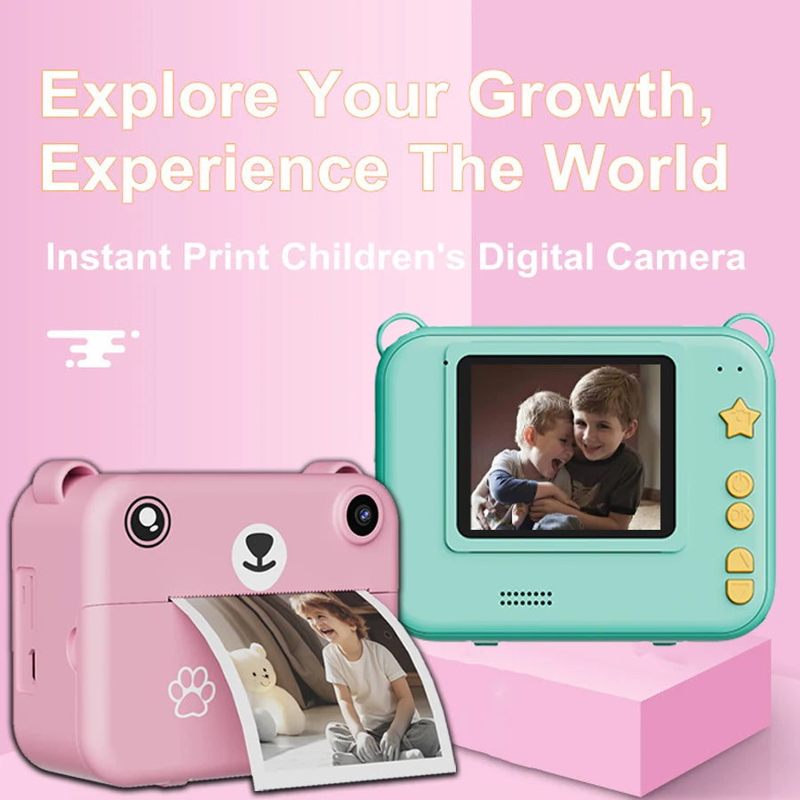 Kids Instant Print Digital Camera – 1080P HD with Thermal Printer