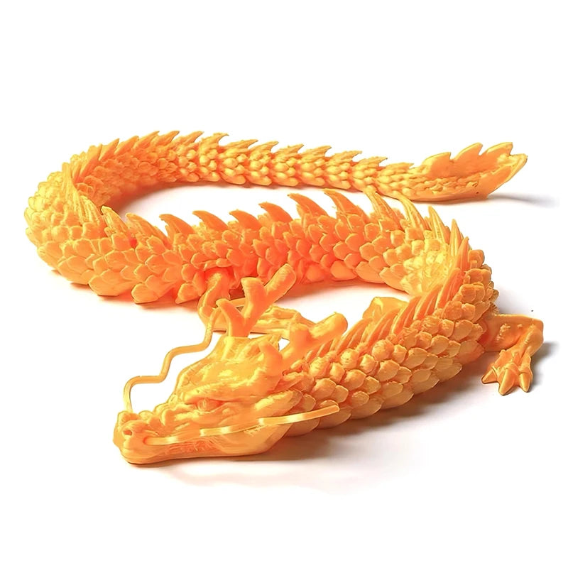 3D Printed Chinese Dragon Figurine - Movable Joints Collectible