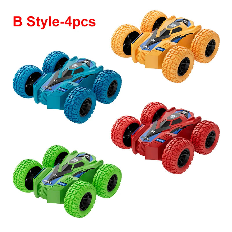 4-8 Pack 360° Rotating Stunt Car Toys - Friction Powered Toy Cars Push and Go Vehicles for Toddlers Kids Best Christmas Gift