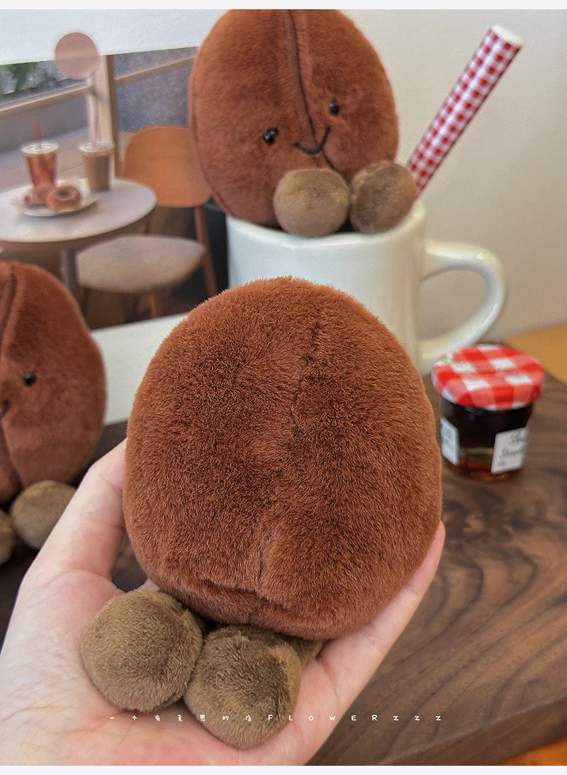 Jellycat-Style Coffee Bean Plush Toy | Soft Stuffed Food Doll — Cute Home Decor & Gift