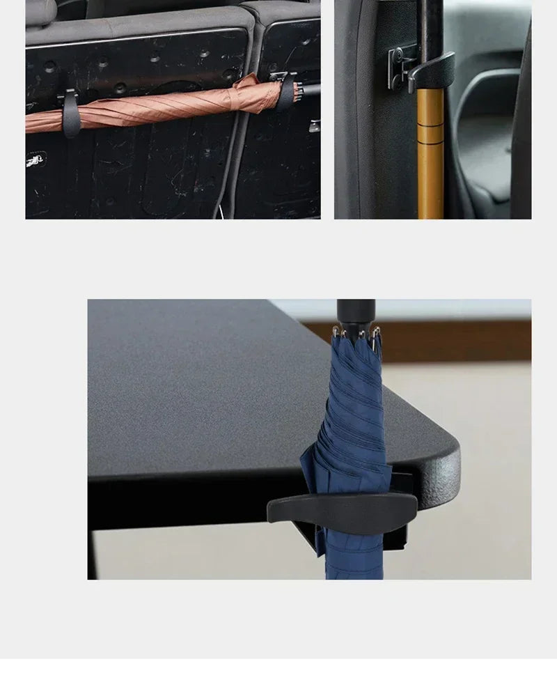 2-Pack Car Seat Back Hook & Umbrella Storage Organizer