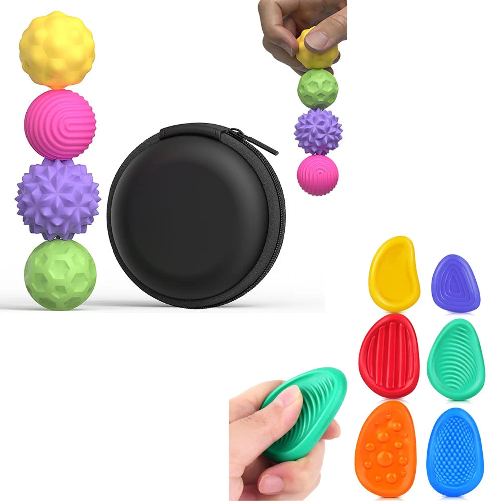 Magnetic Balls Fidget Sensory Toys Stress Relief for Adults Kids Fidget Textured Magnetic Balls with Silicone Shell Desk Toys