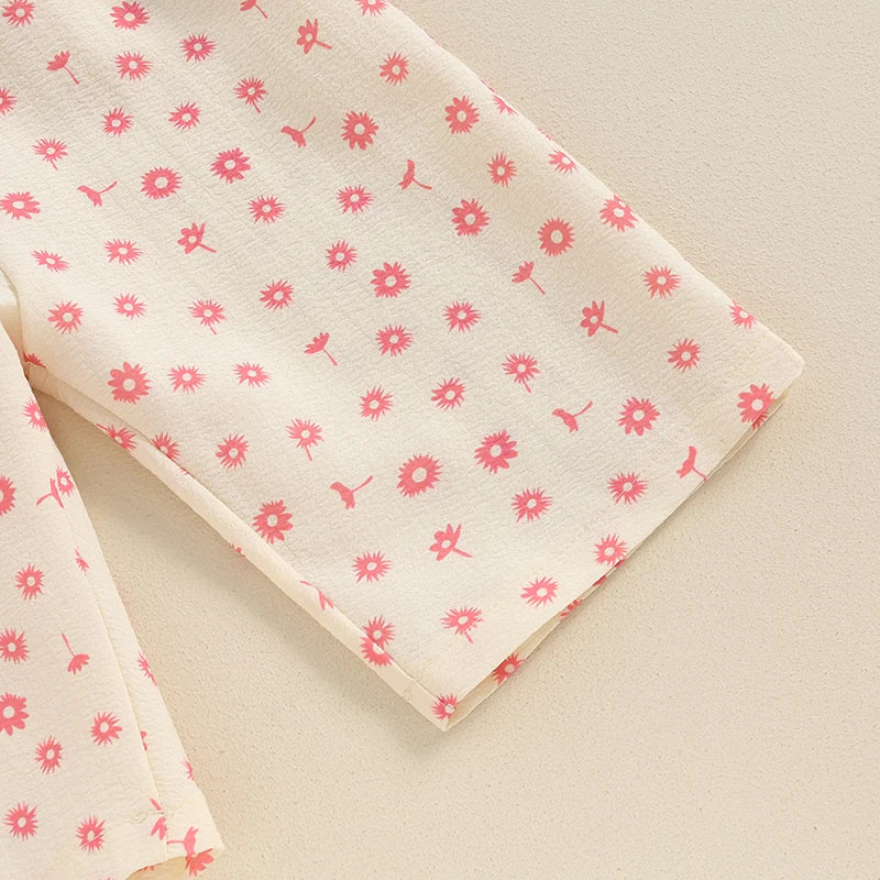 Baby Girls Floral Print Backless Bowknot Cotton Romper