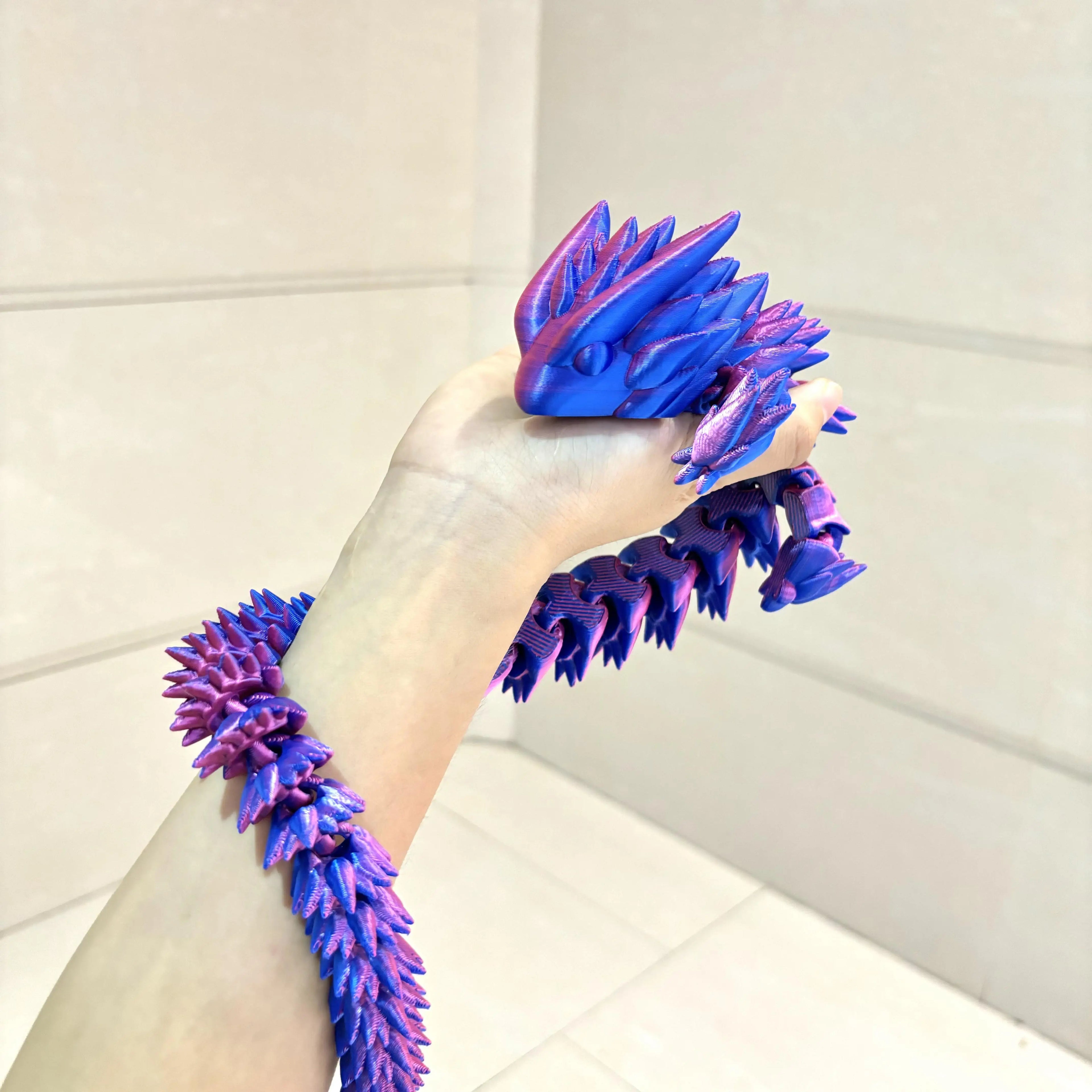 3D Printed Articulated Dragon Toy - Rotatable Desktop Decor