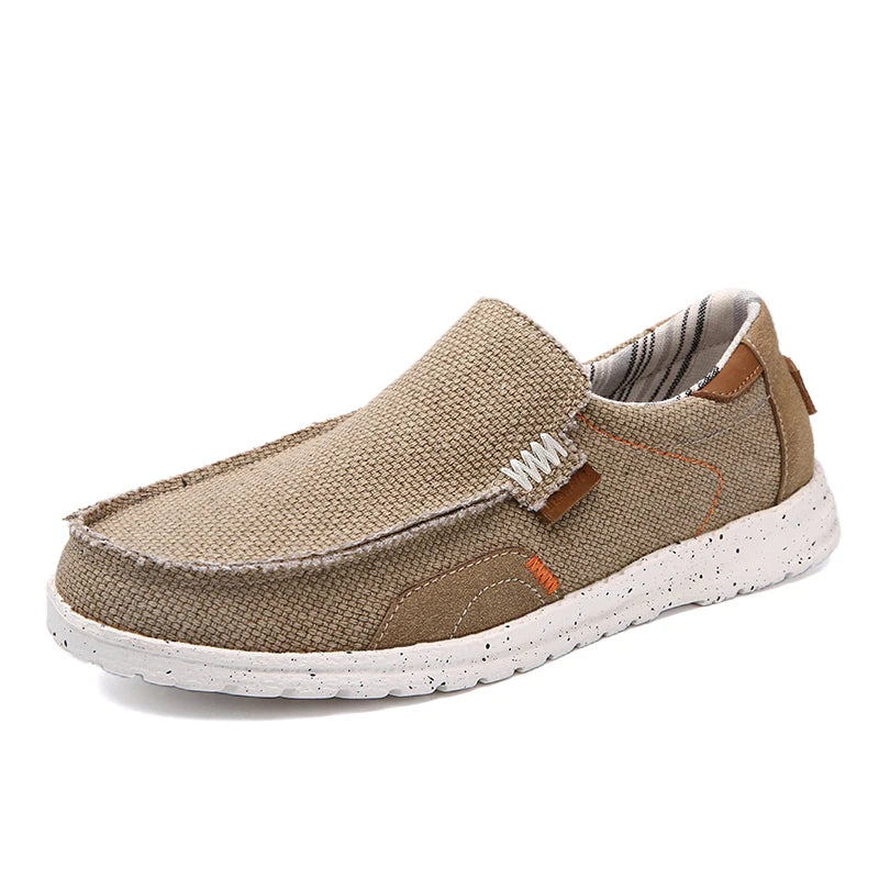 Men Canvas Shoes Slip On Loafers Summer Breathable Sneakers Men Comfty Casual Men Shoes Lightweight Flats Men Walking Zapatos