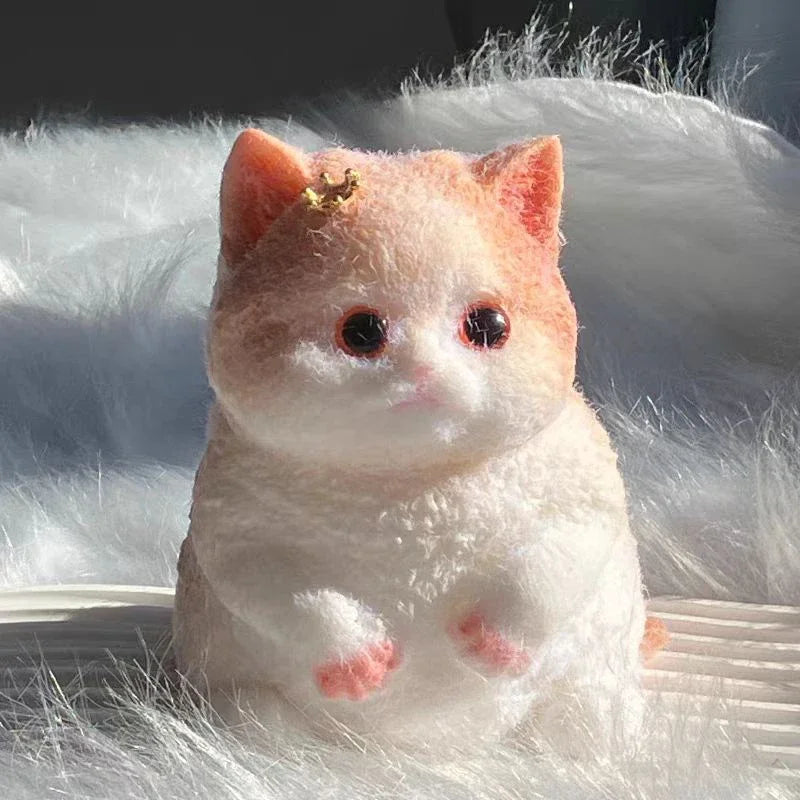 Squishy Flocking Cat Fidget Toy – Extra Large Slow Rebound Stress Relief Squeeze Toy