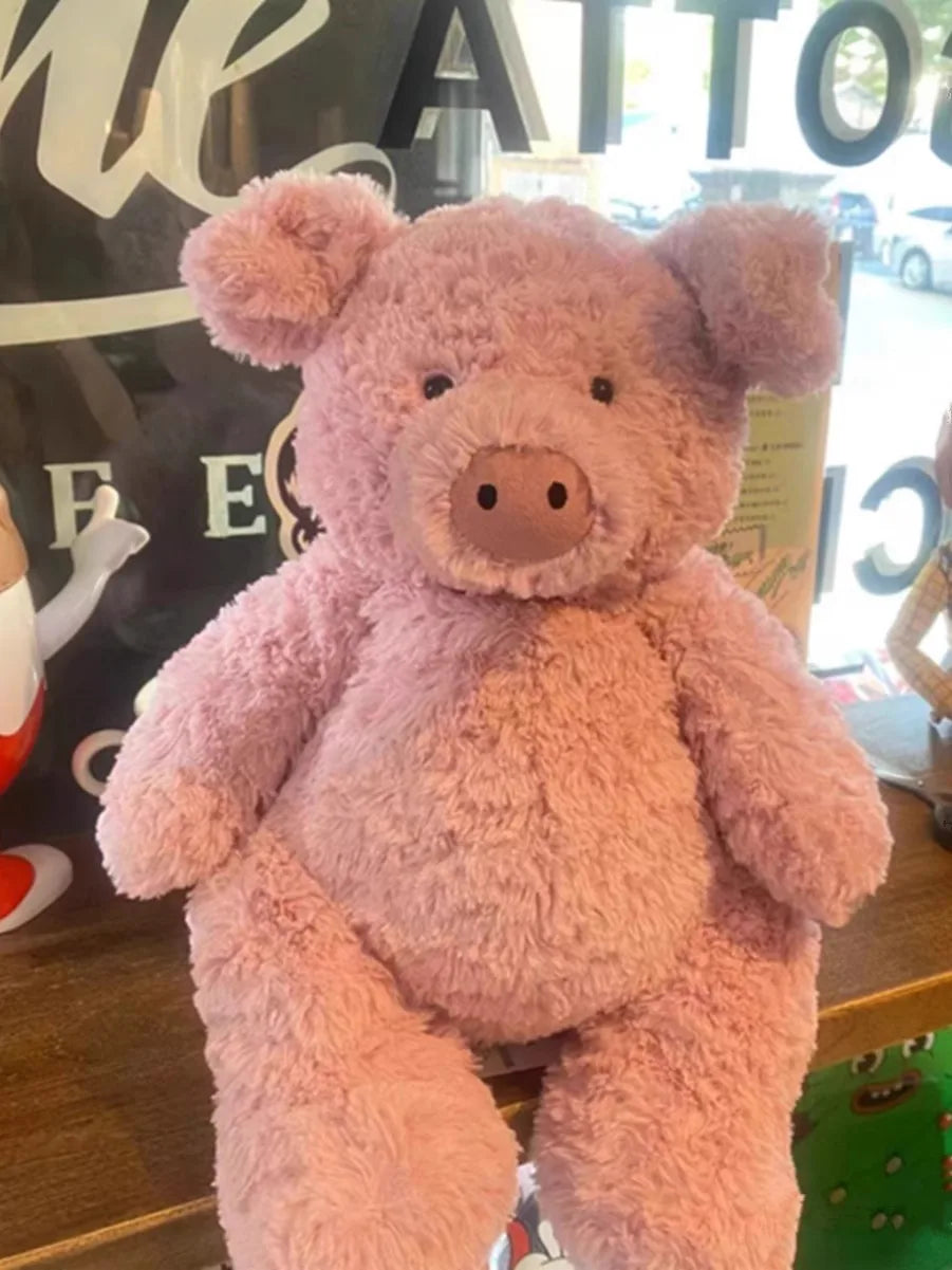 JC Pink Pig Plush Toy | Kawaii Soft Animal Soothing Doll — Home Decor & Gift