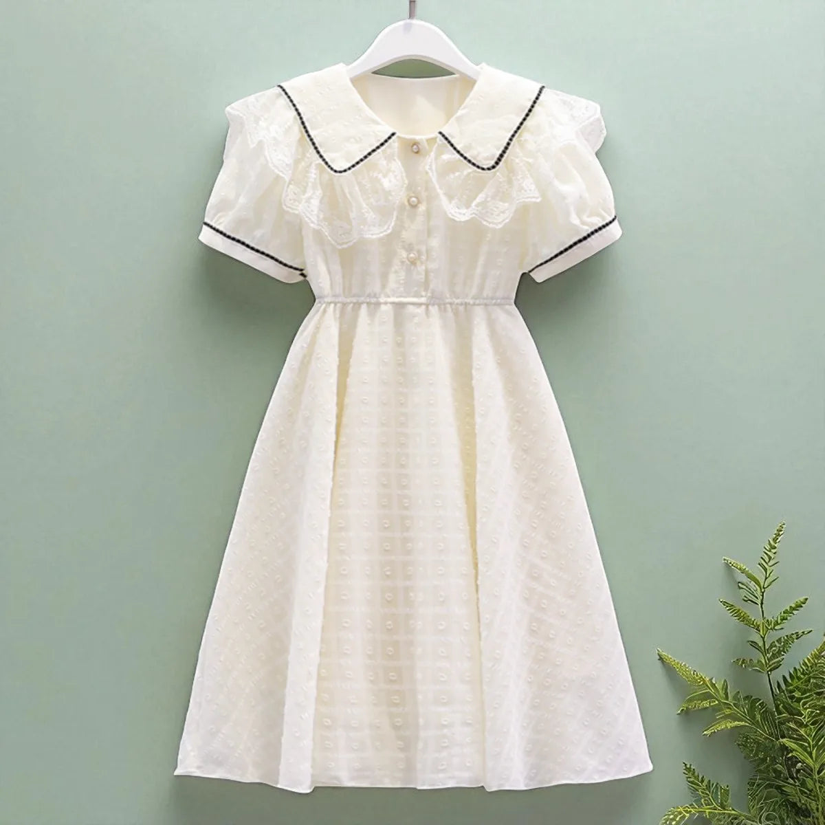 Girls Print A-Line Summer Dress – Short Sleeve School Casual Dress