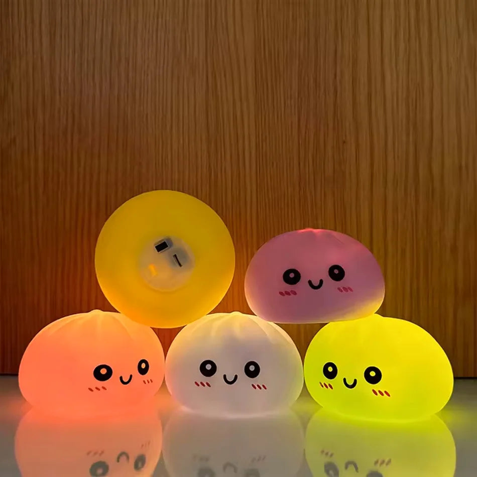Dumplings Stress Relief Fidget Toys Bedroom Desktop Decoration Dumpling Vinyl Doll Night Light Luminous Toy Surprise Girl Gift