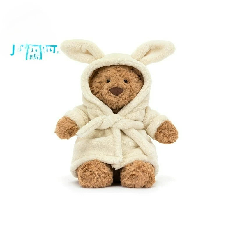 JC Shy Bonnie Rabbit Plush Doll | 31cm Soft Toy Holding Birthday Cake — Kids Holiday Gift