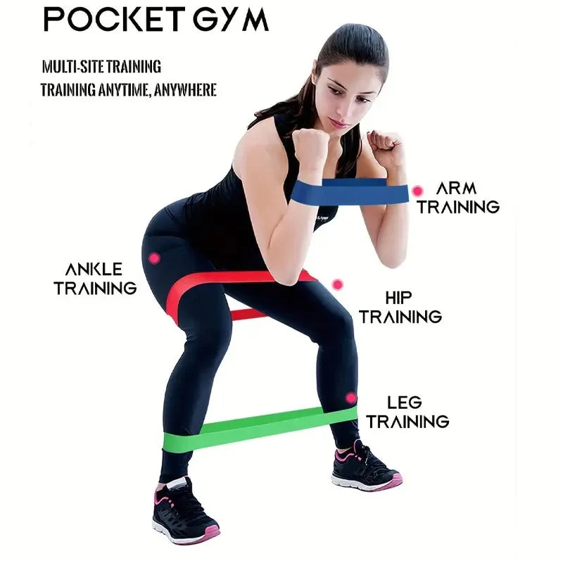 Yoga Sport Exercise Elastic Fitness Bands Ideal For Home 5 Different Levels Resistance Bands Pilates Crossfit Workout Equipment