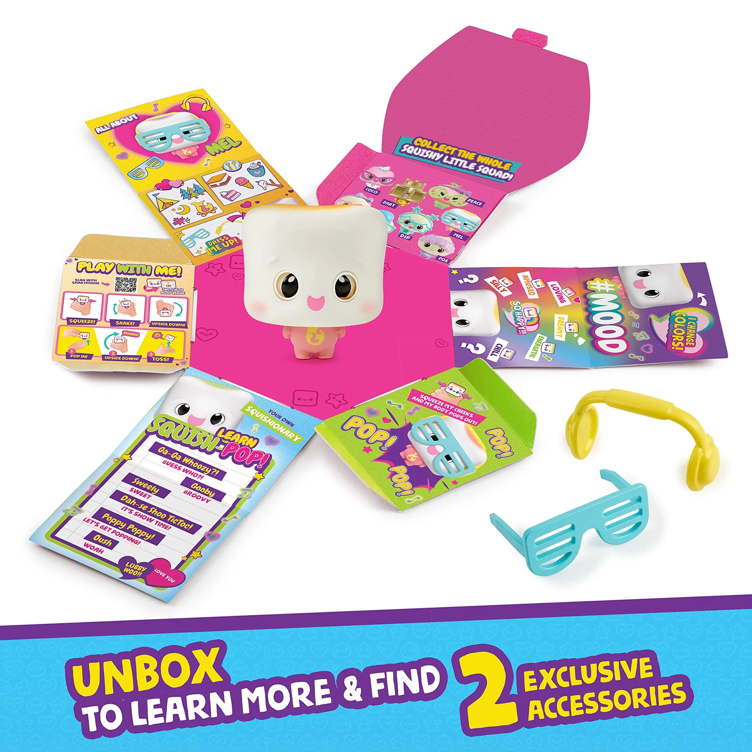 My Squishy Little Dumplings Interactive Doll Marshmallow Golden Cute Dumpling with Sound and Light Electronic Interactive Toys